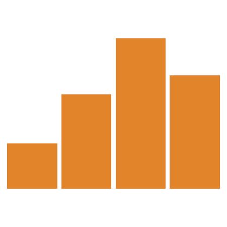 Vector Illustration of Bar Chart Icon in Orange
