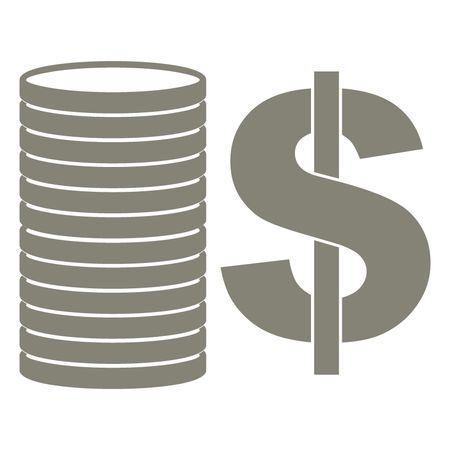 Vector Illustration of Stack Coins Icon in gray
