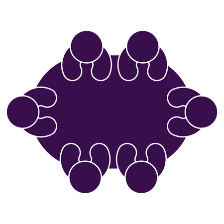 Vector Illustration of Business Teamwork  Icon in Purple
