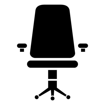 Vector Illustration of Fice Chair Icon in Black
