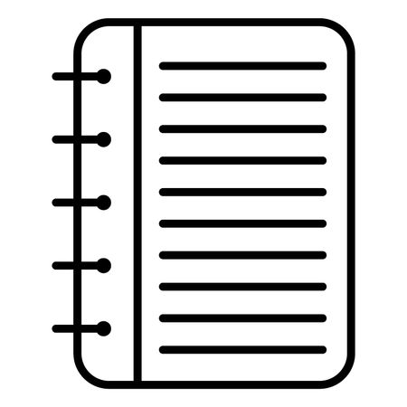 Vector Illustration of Notebook Icon in Black