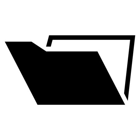 Vector Illustration of Folder Icon in Black
