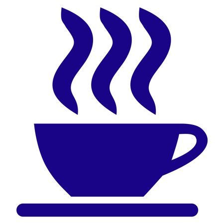 Vector Illustration of Coffee Cup Icon in Blue
