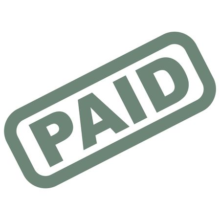 Vector Illustration of Paid Icon in Gray
