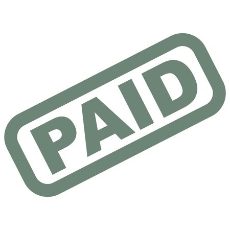 Vector Illustration of Paid Icon in Gray