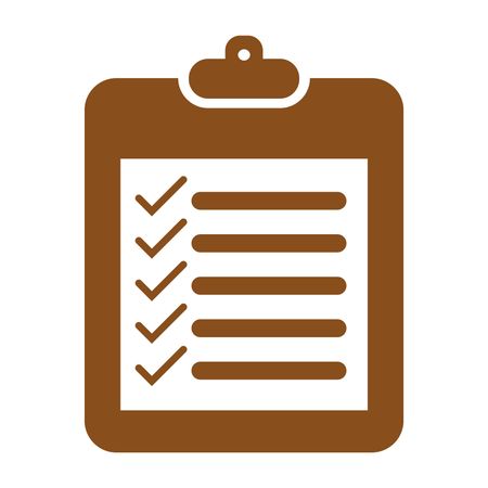 Vector Illustration of a To-Do List in Brown with White Background Icon
