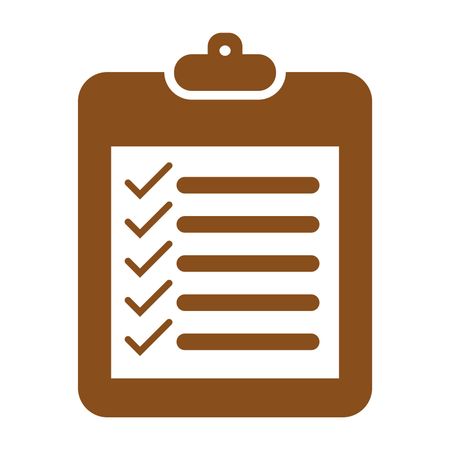 Vector Illustration of a To-Do List in Brown with White Background Icon