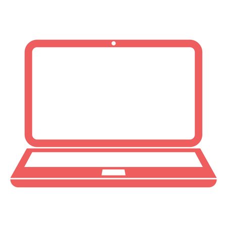 Vector Illustration of Laptop. Red Icon
