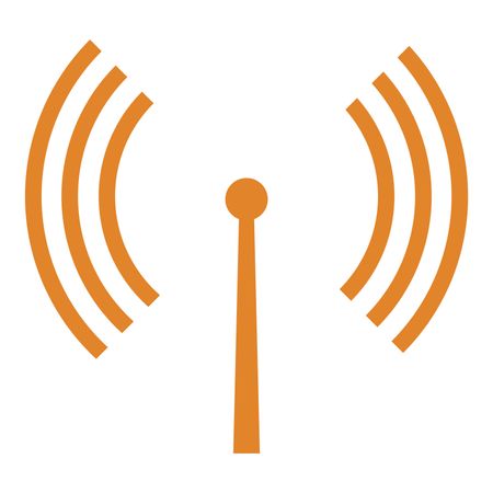 Vector Illustration of Antenna Signal Icon in Orange
