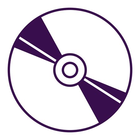 Vector Illustration of Cd Or Dvd Icon in Purple
