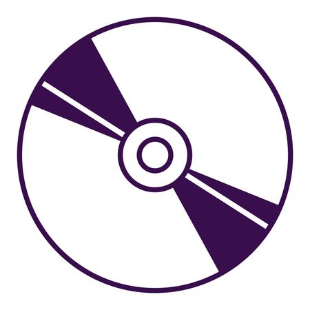 Vector Illustration of Cd Or Dvd Icon in Purple