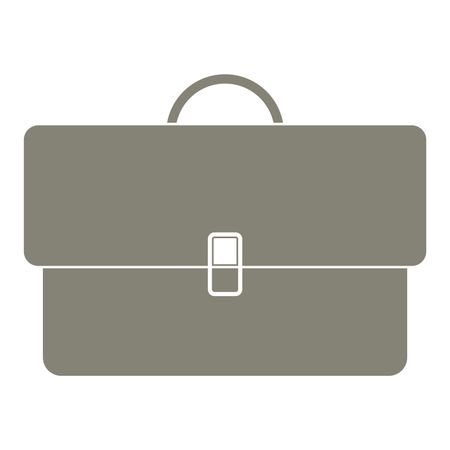 Grey business briefcase icon