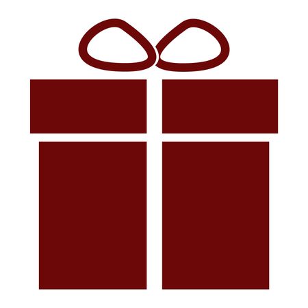 Maroon Gift box icon stock vector illustration
