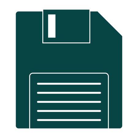 Green floppy disk Vector line icon