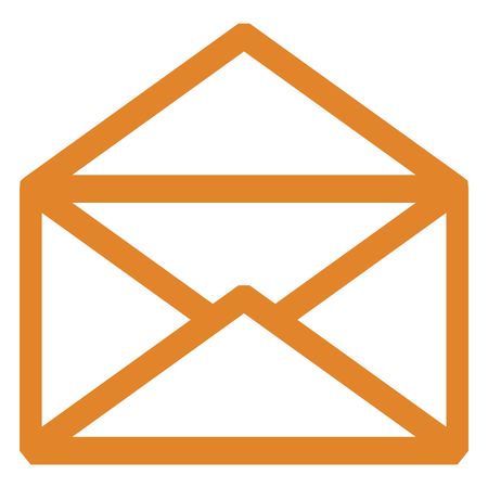 Orange Vector illustration of envelope icon
