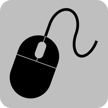 Vector Illustration of Black Mouse Icon
