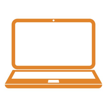 Vector Illustration of Laptop Icon in Orange
