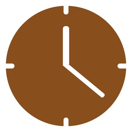 Vector Illustration of Clock Icon in Brown

