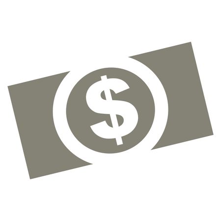 Vector Illustration of Dollar Icon in Grey
