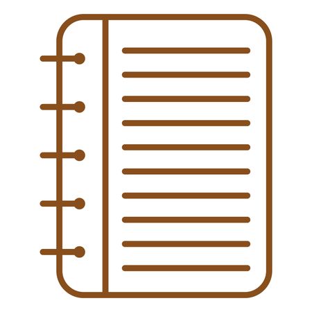 Vector Illustration of Notebook Icon in Brown
