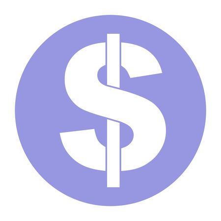 Vector Illustration of Dollar Icon in Violet