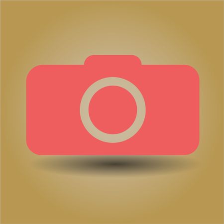 Vector Illustration of Camera Icon in Pink

