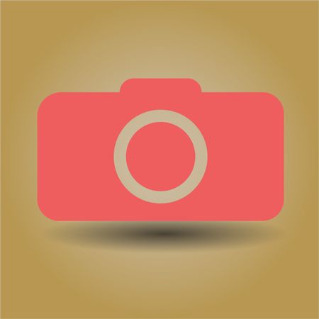 Vector Illustration of Camera Icon in Pink