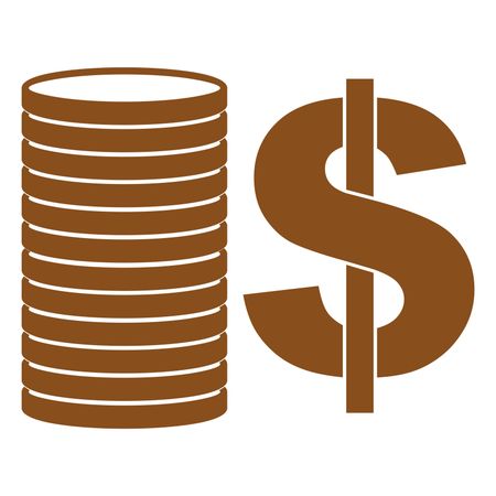 Vector Illustration of Brown Coins Icon
