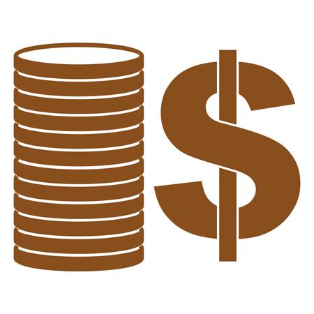 Vector Illustration of Brown Coins Icon