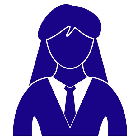 Vector Illustration of Blue Business Woman Icon

