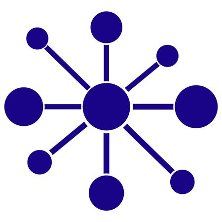 Vector Illustration of Blue Molecule Icon
