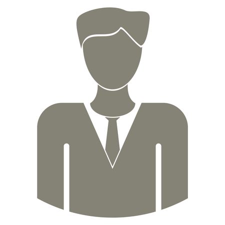 Vector Illustration of Grey Business Man Icon
