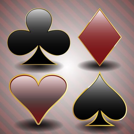 Spade, Diamond, Clover and Heart, Suit Poker Cards Objects Icon