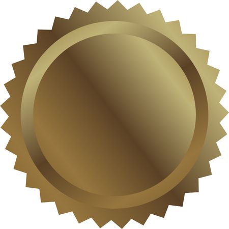 Golden Label with Empty Seal Icon
