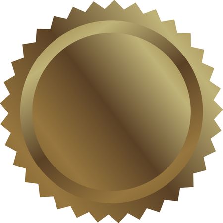 Golden Label with Empty Seal Icon