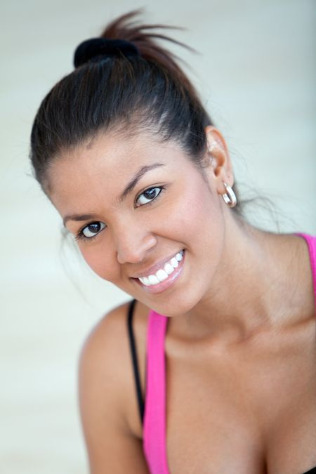 Portrait of a beautiful young woman smiling