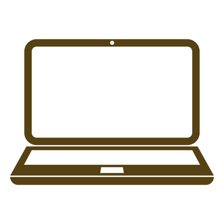 Vector Illustration of Large Brown Laptop Icon
