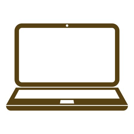 Vector Illustration of Large Brown Laptop Icon