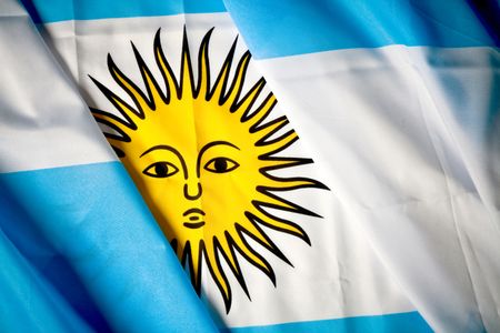 Picture of the Argentinean flag with wavy texture