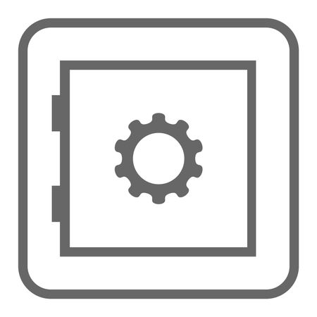 Gray Vector Illustration with Security Devices Icon
