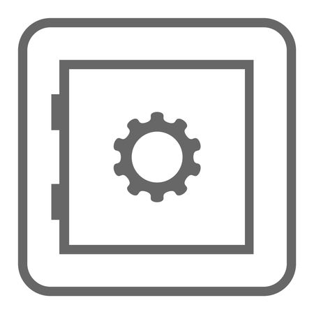 Gray Vector Illustration with Security Devices Icon