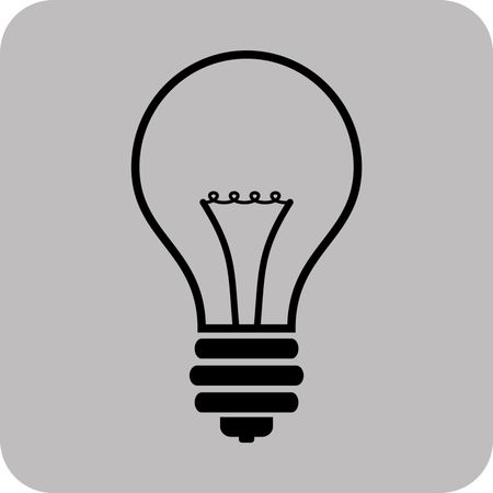 Vector Illustration of Light Bulb Icon in black
