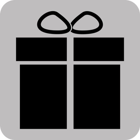 Vector Illustration of Gift Box Icon in black
