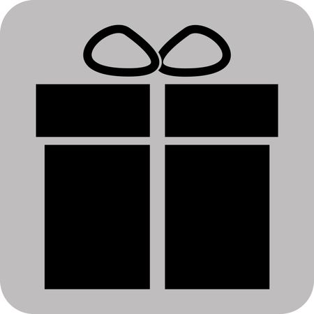 Vector Illustration of Gift Box Icon in black