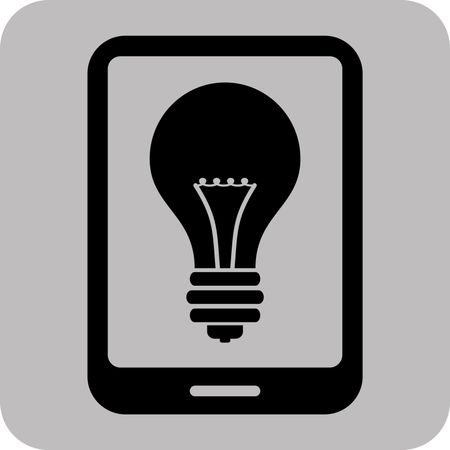 Vector Illustration of Smart Phone Bulb Icon in black
