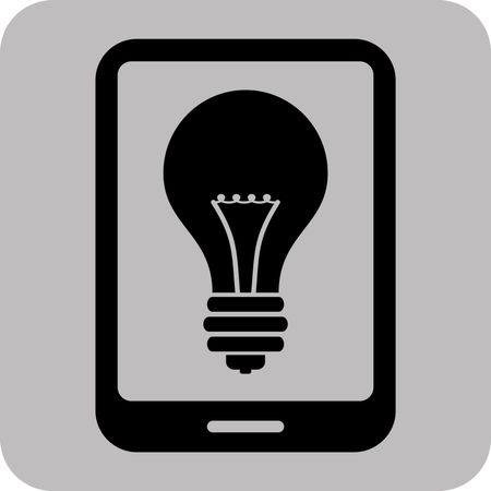 Vector Illustration of Smart Phone Bulb Icon in black