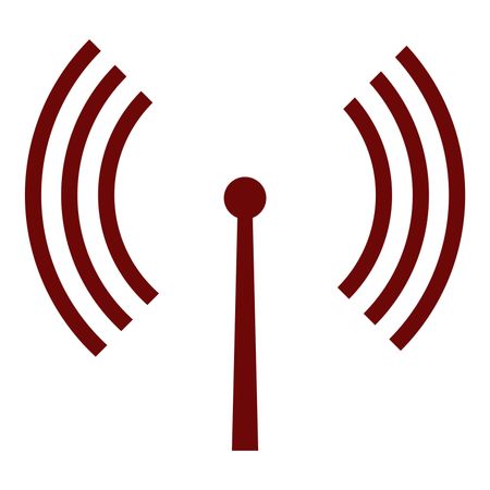 Maroon Antenna signal vector icon