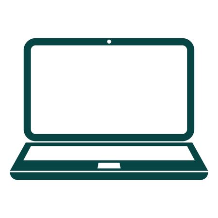 Green laptop computer isolated icon
