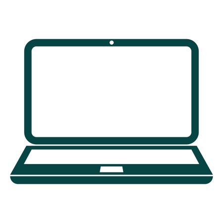 Green laptop computer isolated icon