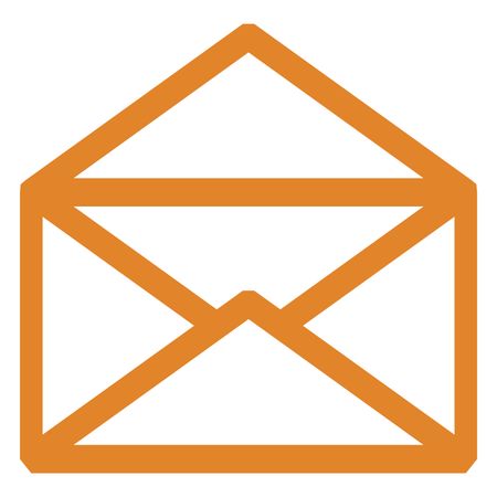 Vector Illustration of Mail Box Icon in Orange
